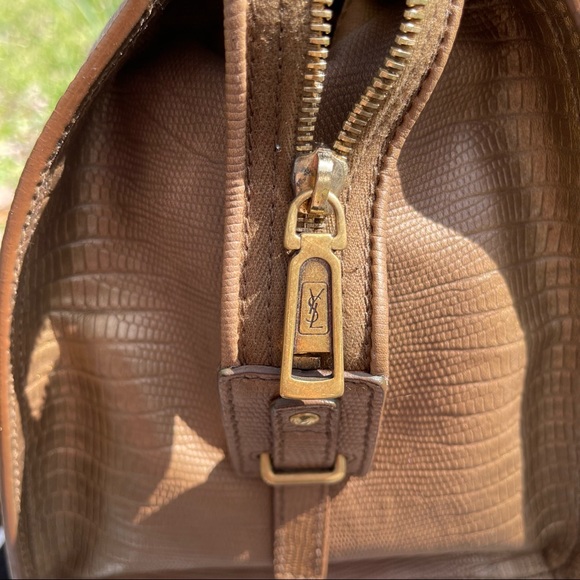 🌻 HOST PICK 🎉 Rare Yves Saint Laurent Gold Sheen Lizard Embossed Cabas ChYc 🌻 - Picture 4 of 9